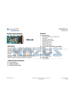 BT-120 datasheet - serial adapter