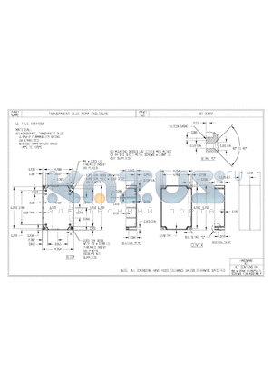 BT-2727 datasheet - TRANSPARENT BLUE NEMA ENCLOSURE