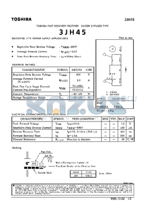 3JH45 datasheet - SILICON DIFFUSED TYPE (SWITCHING TYPE POWER SUPPLY APPLICATIONS)