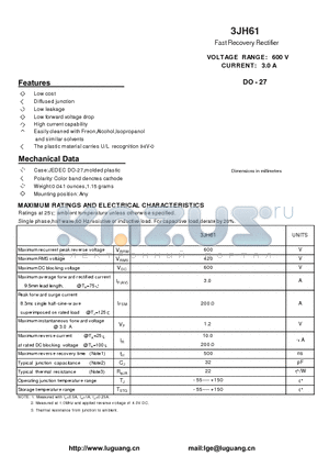 3JH61 datasheet - Fast Recovery Rectifier