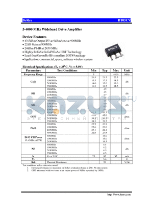 BT05CV datasheet - 5-4000 MHz Wideband Drive Amplifier