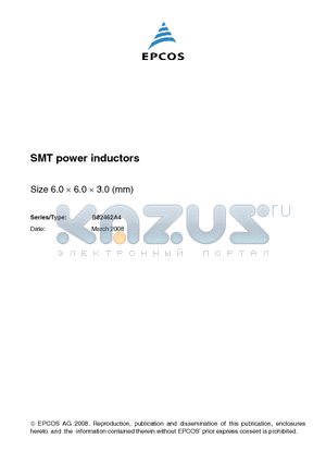 B82462A4105K000 datasheet - SMT power inductors