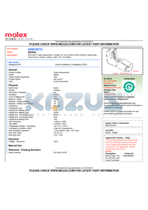 0350729712 datasheet - MP-Lock Quick Disconnect