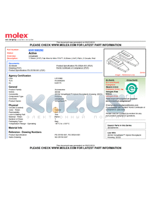 0351500292 datasheet - 1.78mm (.070