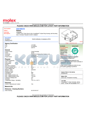 0351500310 datasheet - 7.30mm (.287