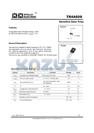 BT134-600 datasheet - Sensitive Gate Triac