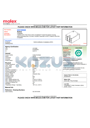 0351500609 datasheet - 7.30mm (.287