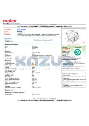 0351503619 datasheet - 7.30mm (.287