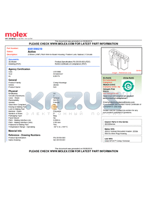 0351550210 datasheet - 2.50mm (.098