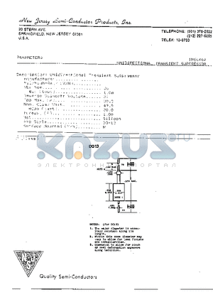 1N5646A datasheet - UNIDIRECTIONAL TRANSIENT SUPPESSOR