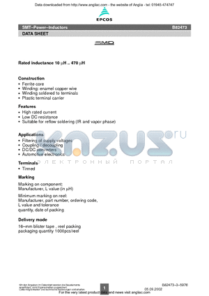 B82473-A1223-K datasheet - SMT-Power-Inductors