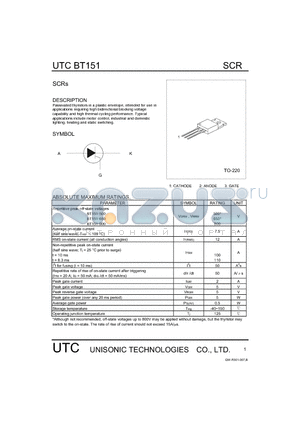 BT151 datasheet - BT151