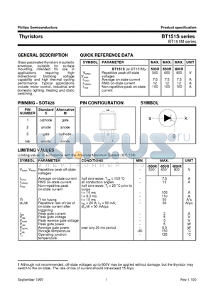 BT151S-500R datasheet - Thyristors