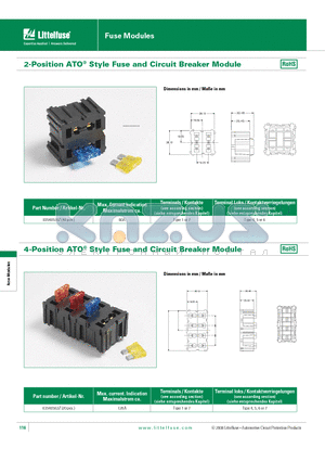 03540501Z datasheet - 2-Position ATO^ Style Fuse and Circuit Breaker Module