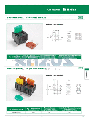 03540505Z datasheet - 2-Position MAXI Style Fuse Module