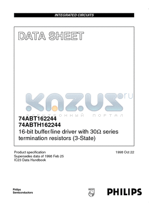 BT162244DGG datasheet - 16-bit buffer/line driver with 30ohm series termination resistors 3-State