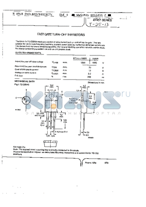 BT157-1650 datasheet - FAST GATE TURN-OFF THYRISTORS