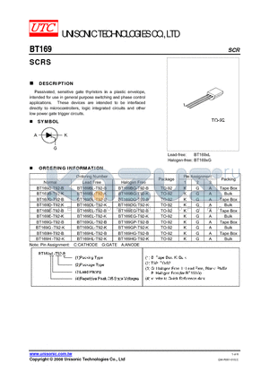 BT169G-T92-B datasheet - SCRS