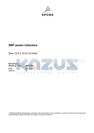 B82477P2105M000 datasheet - SMT power inductors