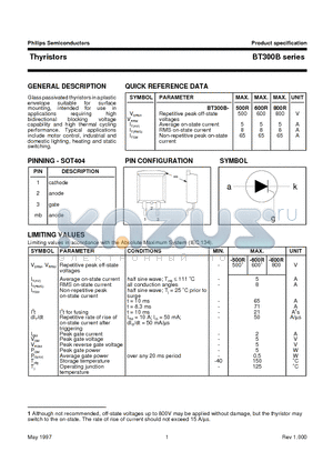 BT300B-600R datasheet - Thyristors