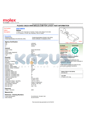 0357180910 datasheet - 4.75mm (.187