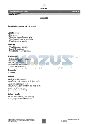 B82479-A1104-M datasheet - SMT Power Inductors