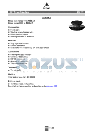 B82479-A1105-M datasheet - SMT Power Inductors