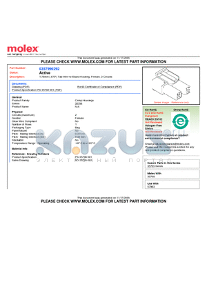 0357990292 datasheet - 1.78mm (.070