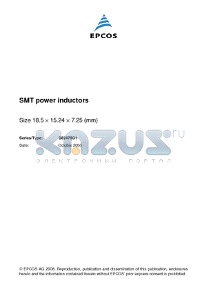 B82479G1 datasheet - SMT power inductors