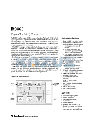 BT8960EPF datasheet - Single-Chip 2B1Q Transceiver