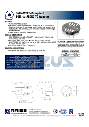 1109814-RC datasheet - RoHs/WEEE-Compliant SOIC-to-JEDEC TO Adapter
