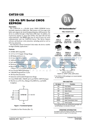 CAT25128YE.G datasheet - 128-Kb SPI Serial CMOS EEPROM