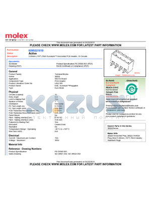 0395221010 datasheet - 5.00mm (.197