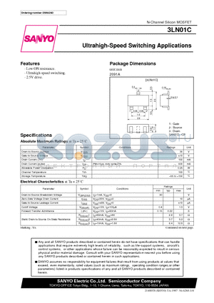 3LN01C datasheet - Ultrahigh-Speed Switching Applications