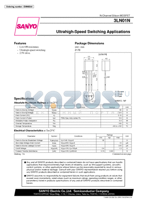 3LN01N datasheet - Ultrahigh-Speed Switching Applications