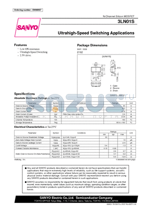 3LN01S datasheet - Ultrahigh-Speed Switching Applications