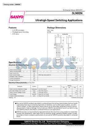 3LN02N datasheet - Ultrahigh-Speed Switching Applications