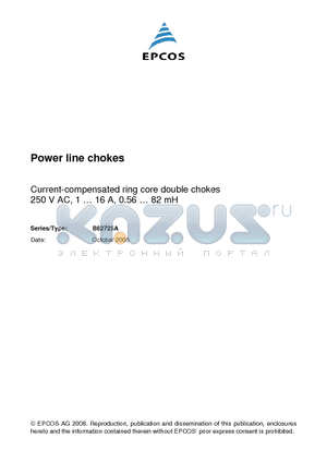 B82725A2143N020 datasheet - Power line chokes