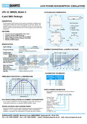 3LPO42-A4-32.768K datasheet - LOW POWER CONSUMPTION OSCILLATORS