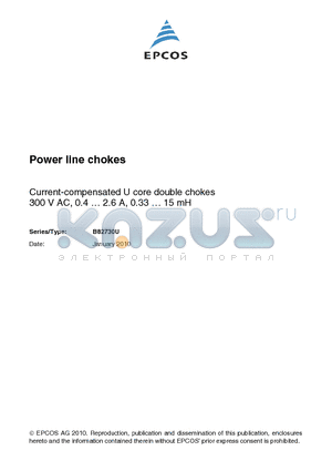 B82730U3102A020 datasheet - Power line chokes