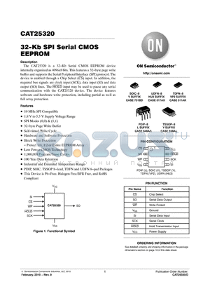 CAT25320VE-GT3 datasheet - 32-Kb SPI Serial CMOS EEPROM