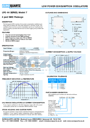 3LPO44-P4-32.768K datasheet - LOW POWER CONSUMPTION OSCILLATORS