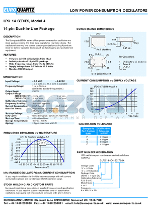 3LPO8-A4-32.768K datasheet - LOW POWER CONSUMPTION OSCILLATORS