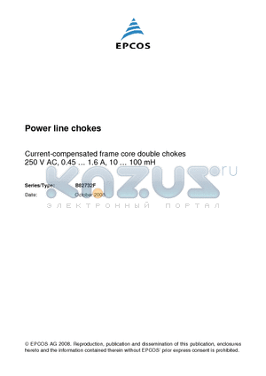 B82732F2451B001 datasheet - Power line chokes