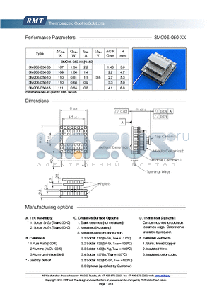 3MC06-050-05 datasheet - Blank ceramics (not metallized) Metallized (Au plating) Blank, tinned Copper