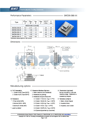 3MC06-088-12 datasheet - Blank ceramics (not metallized) Metallized (Au plating) Blank, tinned Copper