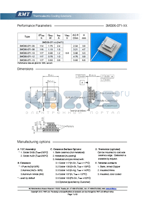 3MD06-071-15 datasheet - Blank ceramics (not metallized) Metallized (Au plating) Blank, tinned Copper