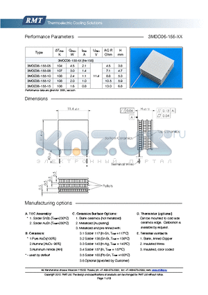 3MDC06-155-10 datasheet - Blank ceramics (not metallized) Metallized (Au plating) Blank, tinned Copper