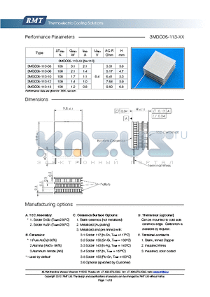 3MDC06-113-10 datasheet - Blank ceramics (not metallized) Metallized (Au plating) Blank, tinned Copper