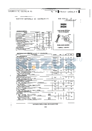 3N204 datasheet - 6367254 MOTOROLA SC (XSTRS/R F)